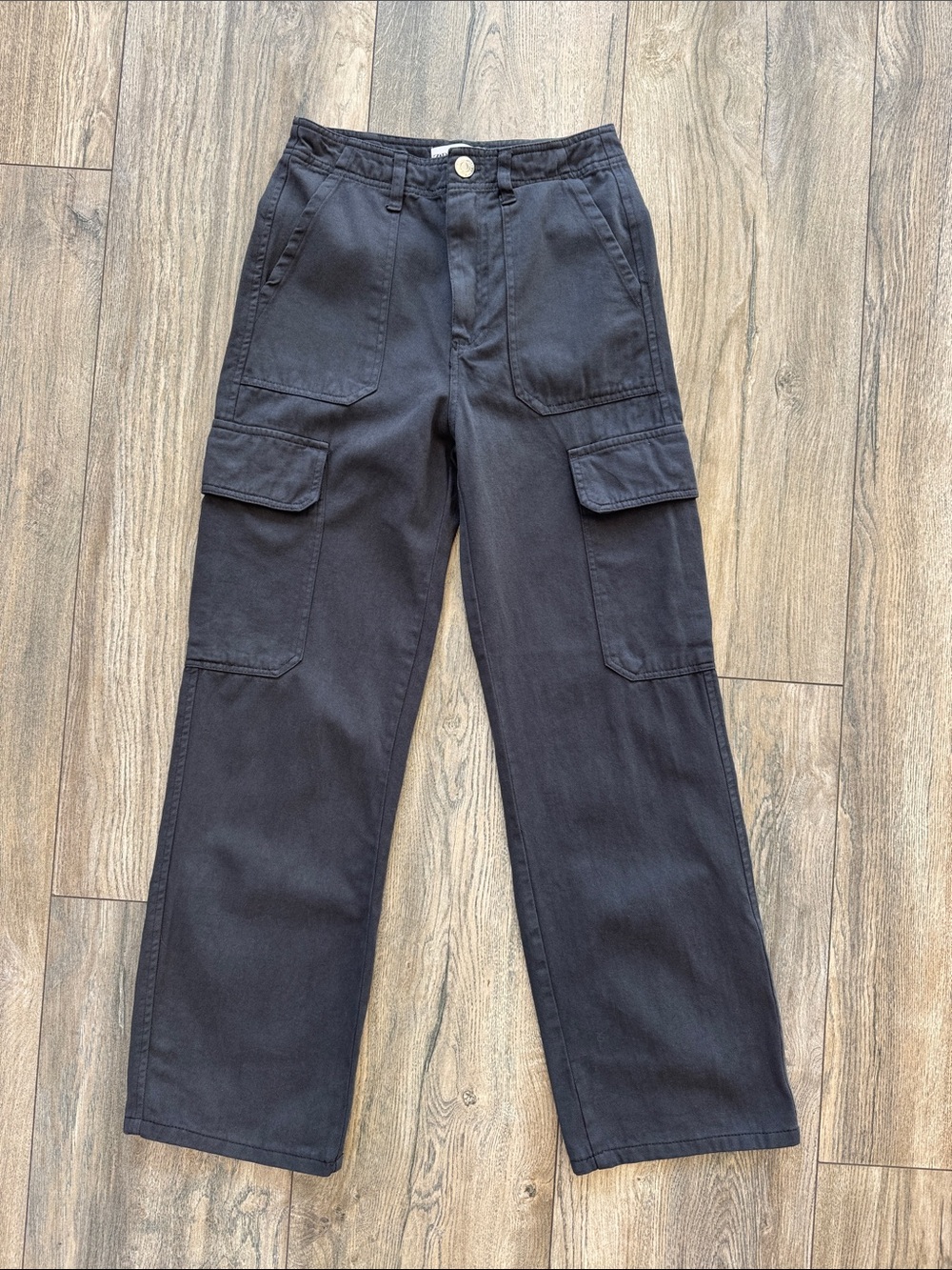Zara Black Wide-Leg Cargo Pants